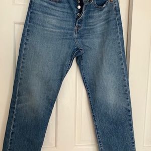 Levis Red Tab Iconic Wedgie 501-style Ankle Jeans Women W31 L28 34964